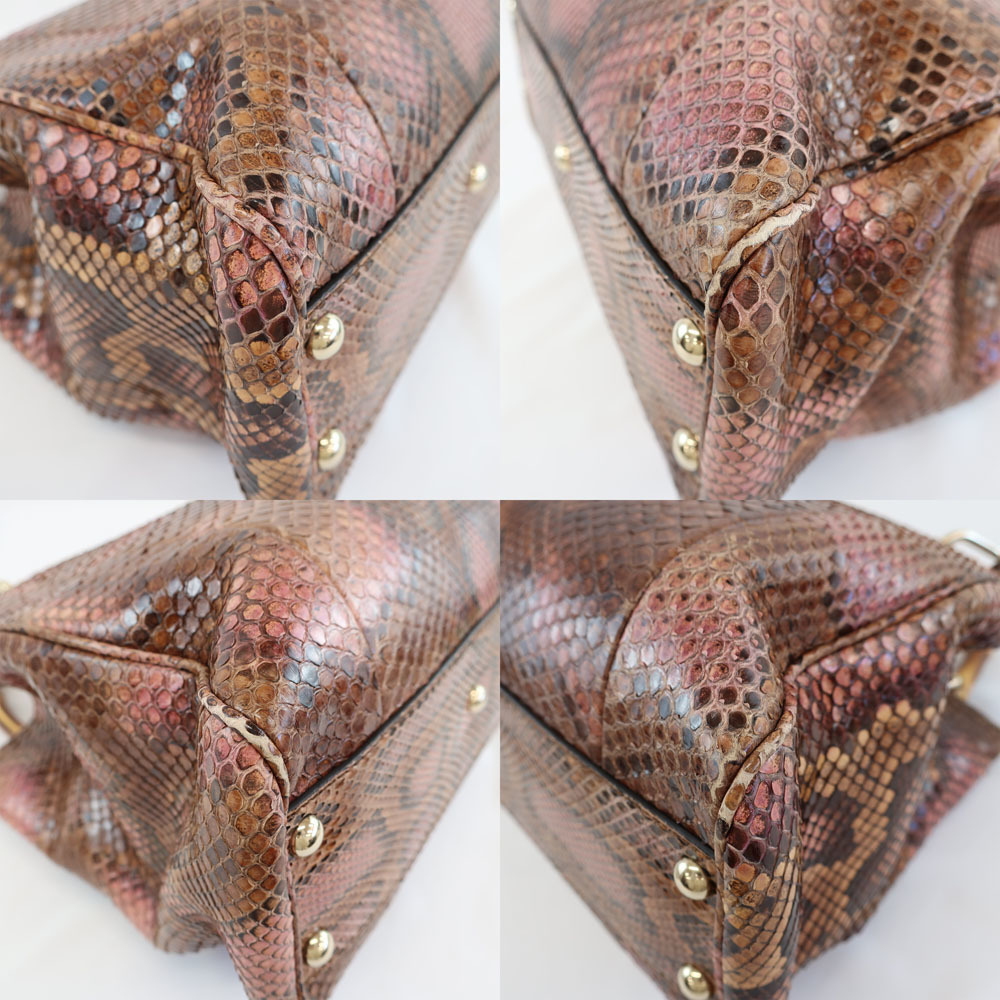 Gucci Bamboo Python Handbag Shoulder Strap Brown … - image 6